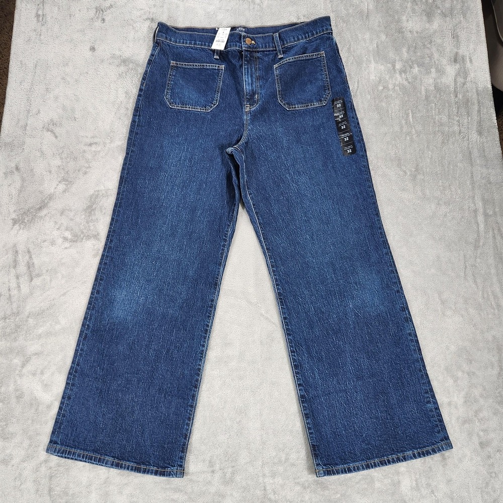 J.Crew Jeans Womens 32 Dark Wash High Rise Full-Length Slim Wide Leg Denim